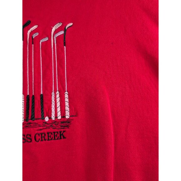 Vintage Cross Creek Made In USA Red Golf Club Crewneck Sweatshirt Mens X-Large - Picture 4 of 11